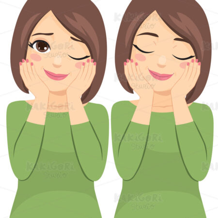 Middle Aged Beauty Woman Clipart Vector Illustration 05016