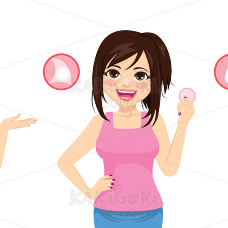 Milk Stained Shirt Woman Clipart Vector Illustration 05183