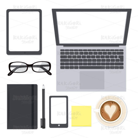 Mockup Office Elements Clipart Vector Illustration 03181