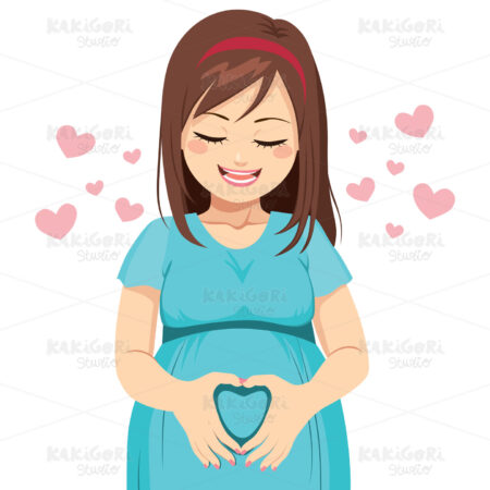 Mom Heart shape Clipart Vector Illustration 03741