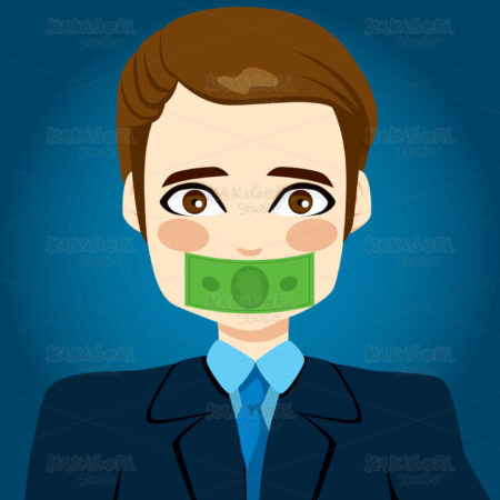 Money Silenced Businessman Clipart Vector Illustration 01503