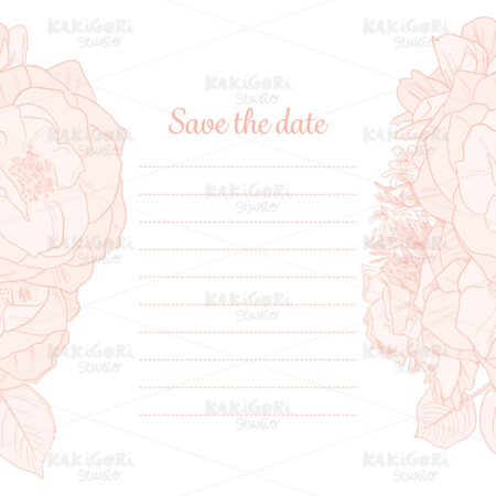 Monochrome Save the Date Invitation Clipart Vector Illustration 01962