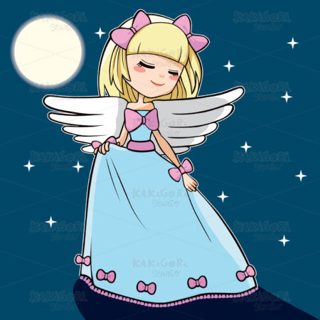 Moon Dancing Angel Clipart Vector Illustration 00541