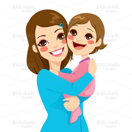 Mother and Daughter Clipart Vector Illustration 01131