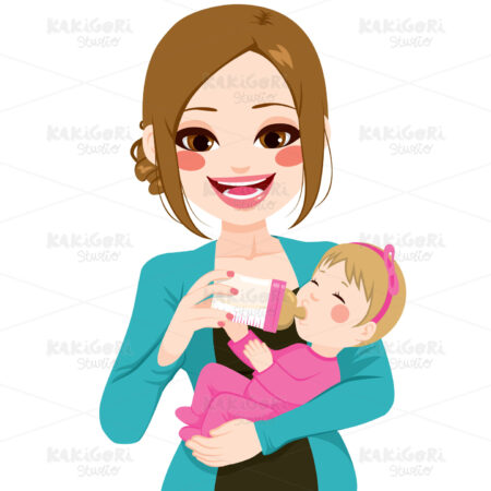 Mother Bottle Milk Clipart Vector Illustration 02777