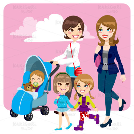 Mother Friends Clipart Vector Illustration 00993