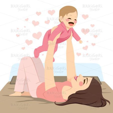 Mother Holding Baby Clipart Vector Illustration 04091
