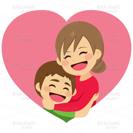 Mother's Day Hug Clipart Vector Illustration 03421