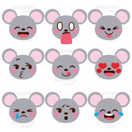 Mouse Emoji Avatar Expressions Clipart Vector Illustration 04611