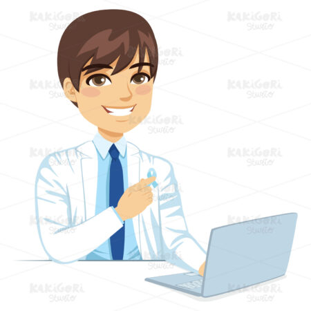 Movember Male Doctor Clipart Vector Illustration 04286