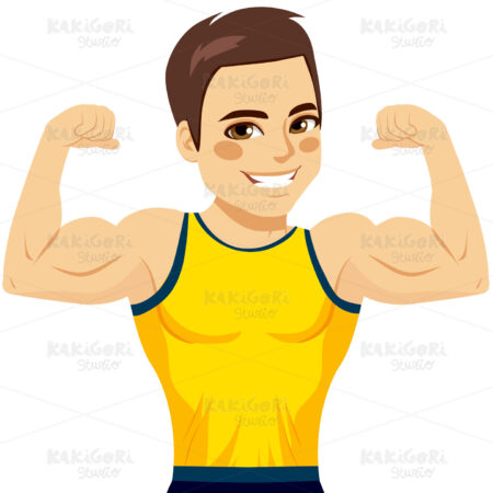 Muscular Man Biceps Clipart Vector Illustration 02715