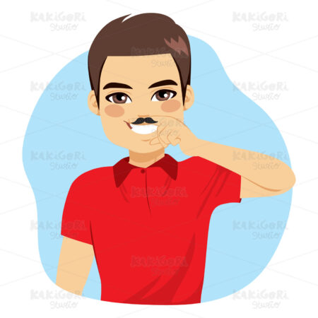 Mustache Drawn On Finger Clipart Vector Illustration 04328