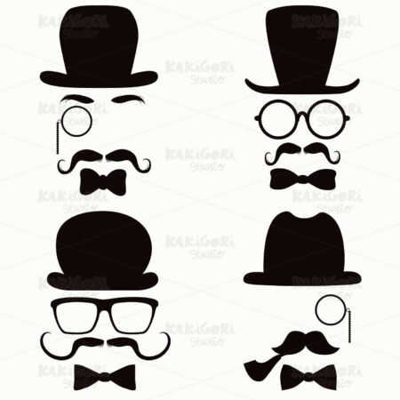 Mustache Vintage Collection Clipart Vector Illustration 01891