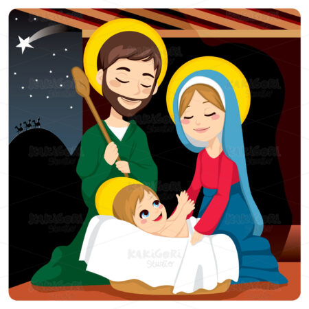 Nativity Scene Clipart Vector Illustration 00624