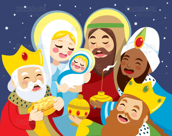 Nativity Scene Baby Jesus Birth Clipart Vector Illustration 05179