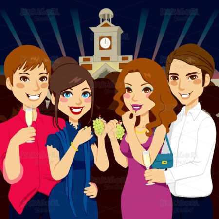 New Year Celebration Clipart Vector Illustration 00997