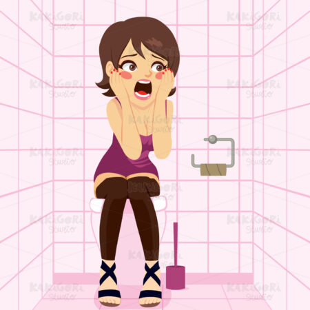No Paper On Public Toilet Clipart Vector Illustration 01806