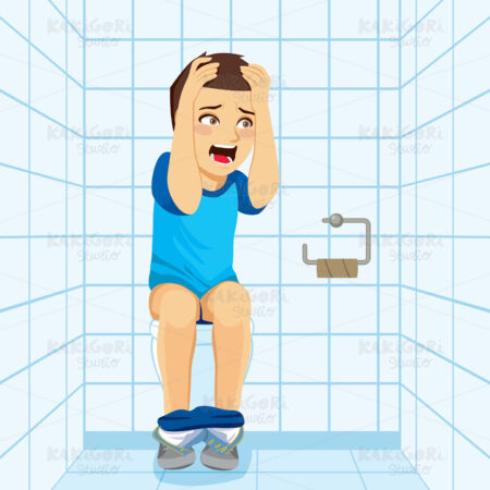 No Paper On Toilet Surprise Clipart Vector Illustration 01805