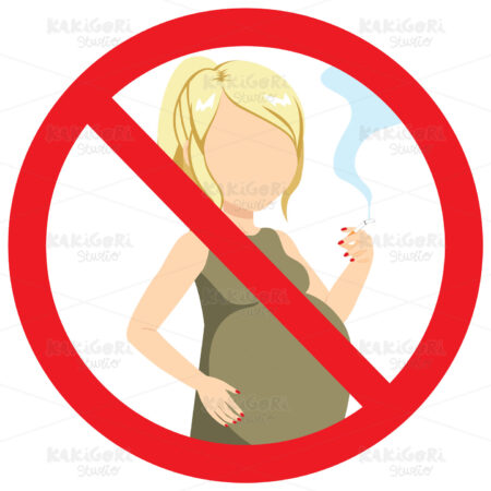 No Smoking Pregnant Woman Clipart Vector Illustration 03981