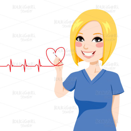 Nurse Drawing Heart Clipart Vector Illustration 01399