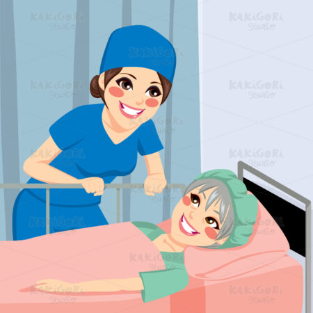 Nurse Talking To Patient Clipart Vector Illustration 01790
