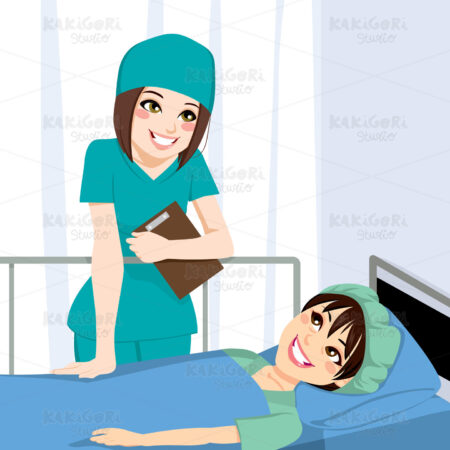 Nurse Talking With Patient Clipart Vector Illustration 01811