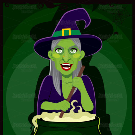 Old Witch Cauldron Clipart Vector Illustration 02314
