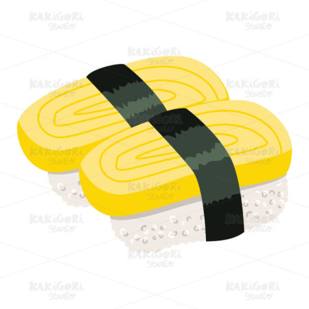 Omelette Nigiri Sushi Clipart Vector Illustration 03714