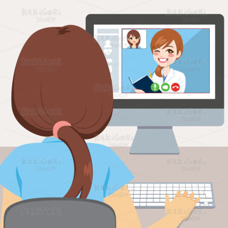 Online Doctor Consultation Clipart Vector Illustration 04295