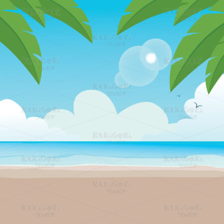 Paradisaic Beach Background Clipart Vector Illustration 01436