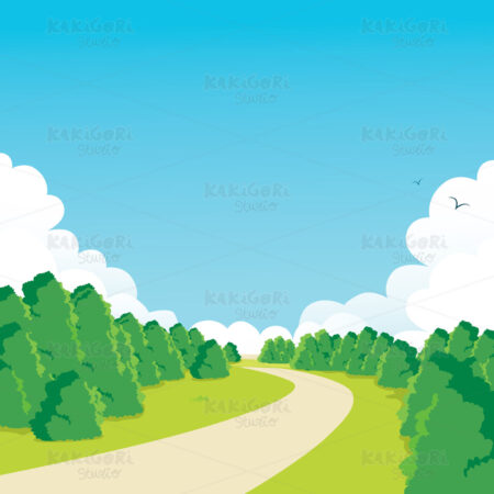 Peaceful Park Walkway Clipart Vector Illustration 01415