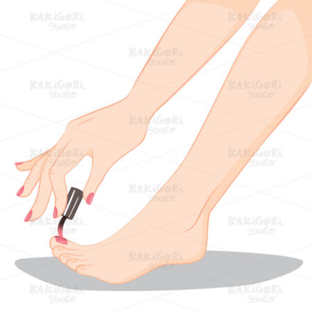 Pedicure Nail Painting Clipart Vector Illustration 03018