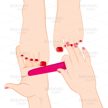 Pedicure Nail Salon Hands Clipart Vector Illustration 03095