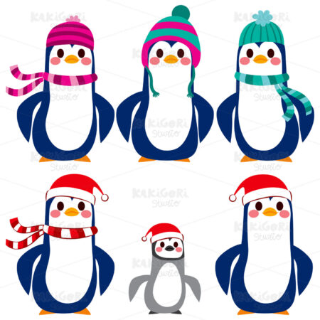 Penguin Character Collection Clipart Vector Illustration 02342