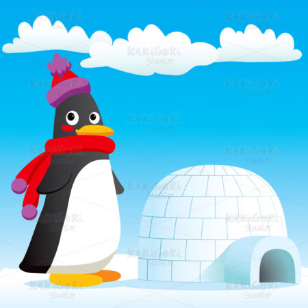 Penguin New Home Clipart Vector Illustration 00710