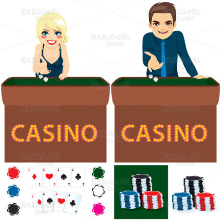 People Casino Set Clipart Vector Illustration 04013