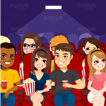 People Cinema Theater Clipart Vector Illustration 03114