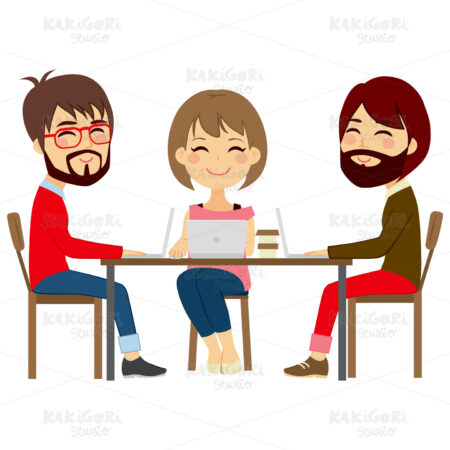 People Coworking Center Clipart Vector Illustration 02188