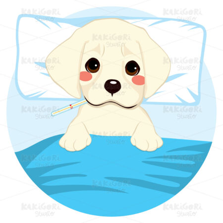 Pet Dog Ill Clipart Vector Illustration 03011