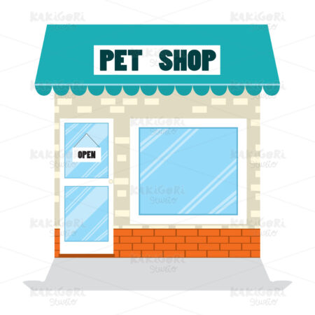 Pet Shop Flat Store Clipart Vector Illustration 03393
