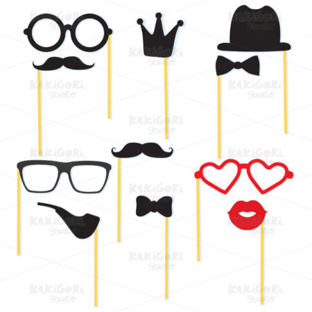 Photo Booth Props Clipart Vector Illustration 04311