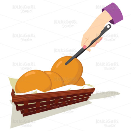 Picking Bread Clipart Vector Illustration 03219
