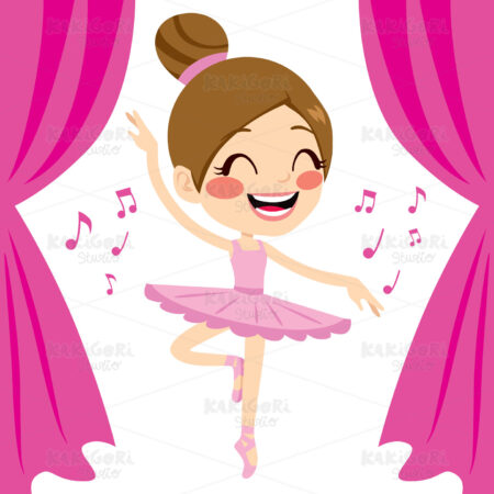 Pink Ballerina Tutu Dancer Clipart Vector Illustration 01648