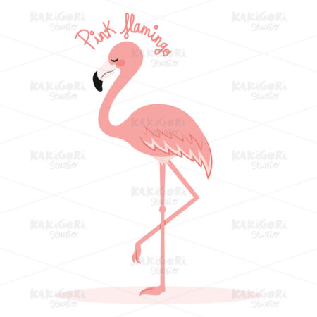 Pink Flamingo Clipart Vector Illustration 03995