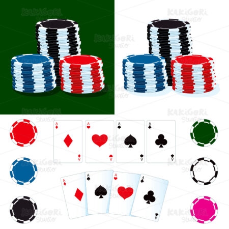 Poker Chips And Cards Clipart Vector Illustration 01695