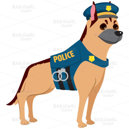 Police Dog Clipart Vector Illustration 03185