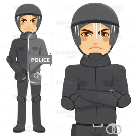 Police Riot Officer Clipart Vector Illustration 03196