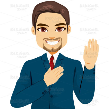 Politician Oath Clipart Vector Illustration 04363
