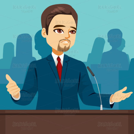 Politician Speaking Parliament Clipart Vector Illustration 04364