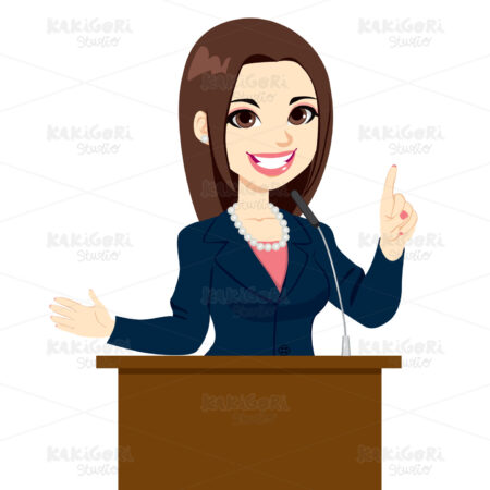 Politician Woman Speech Clipart Vector Illustration 01599